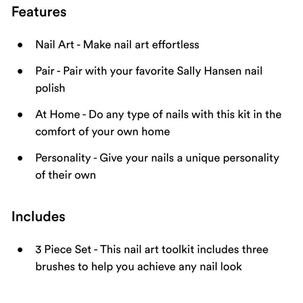 $5 🌙 Sally‎ Hansen Pro Brush Kit NEW 3 Piece Nail Art Toolkit NEW